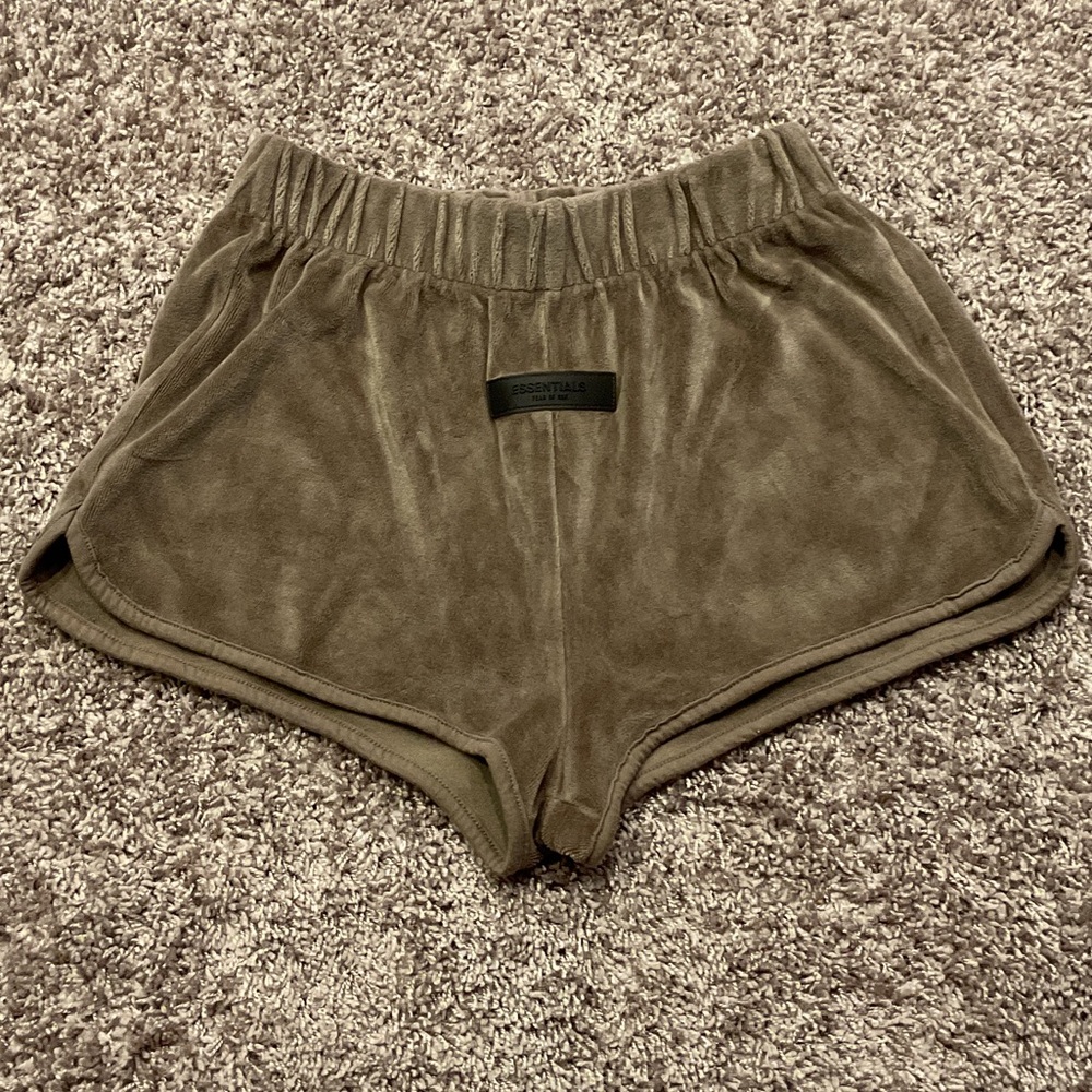 Essentials Women's Athletic Shorts in Dark Green, Size S